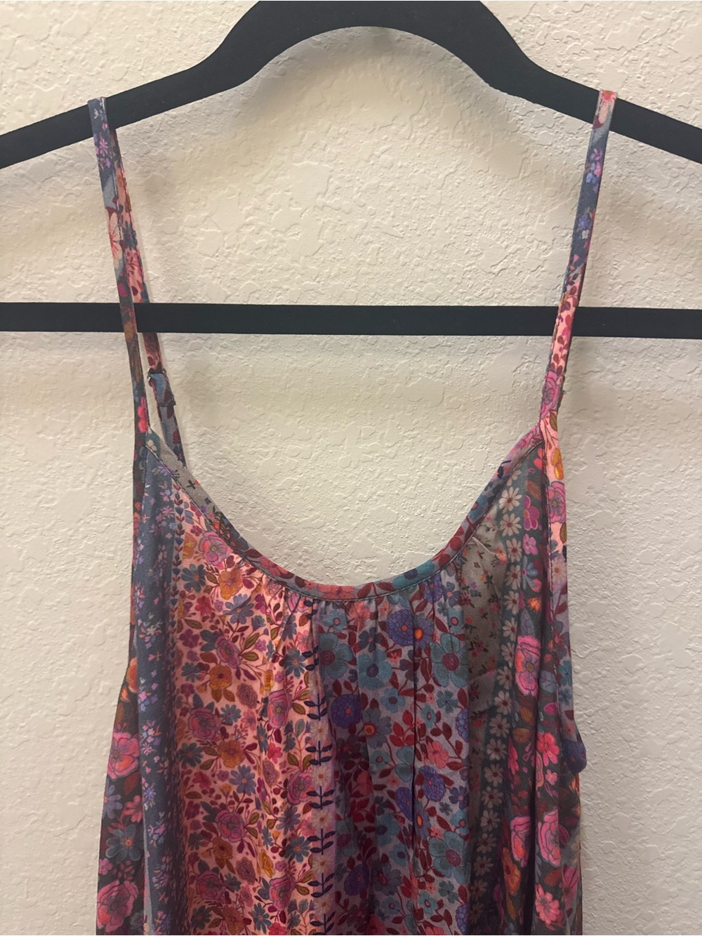 NWT Natural Life Purple & Pink Floral Stripe boho mini dress - Picture 5 of 8